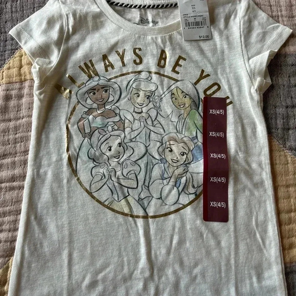 Disney Princess shirt with Cat and Jack Black leggings with white Polk a dots - Picture 2 of 6